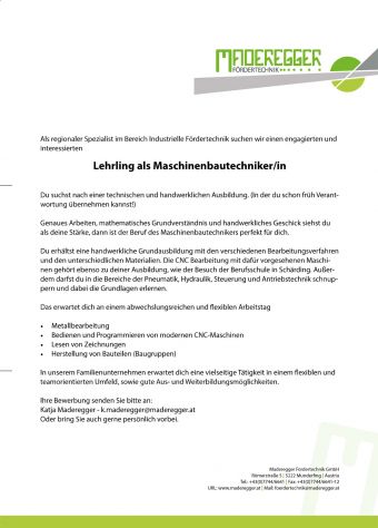 Stellenausschreibung-Lehrling